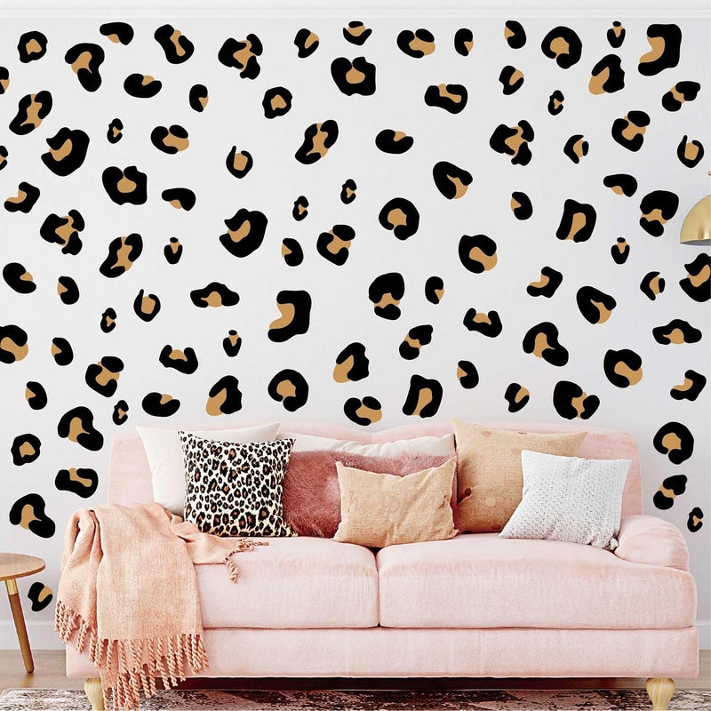 CharmFlo 10 Sheets 290Pcs Leopard Wall Decals Removable Peel & Stick Wall Stickers Self-Adhesive Animal Print Vinyl Decor for Nursery,Car,Door,Home,Bedroom,DIY Easy Installation - Image 1